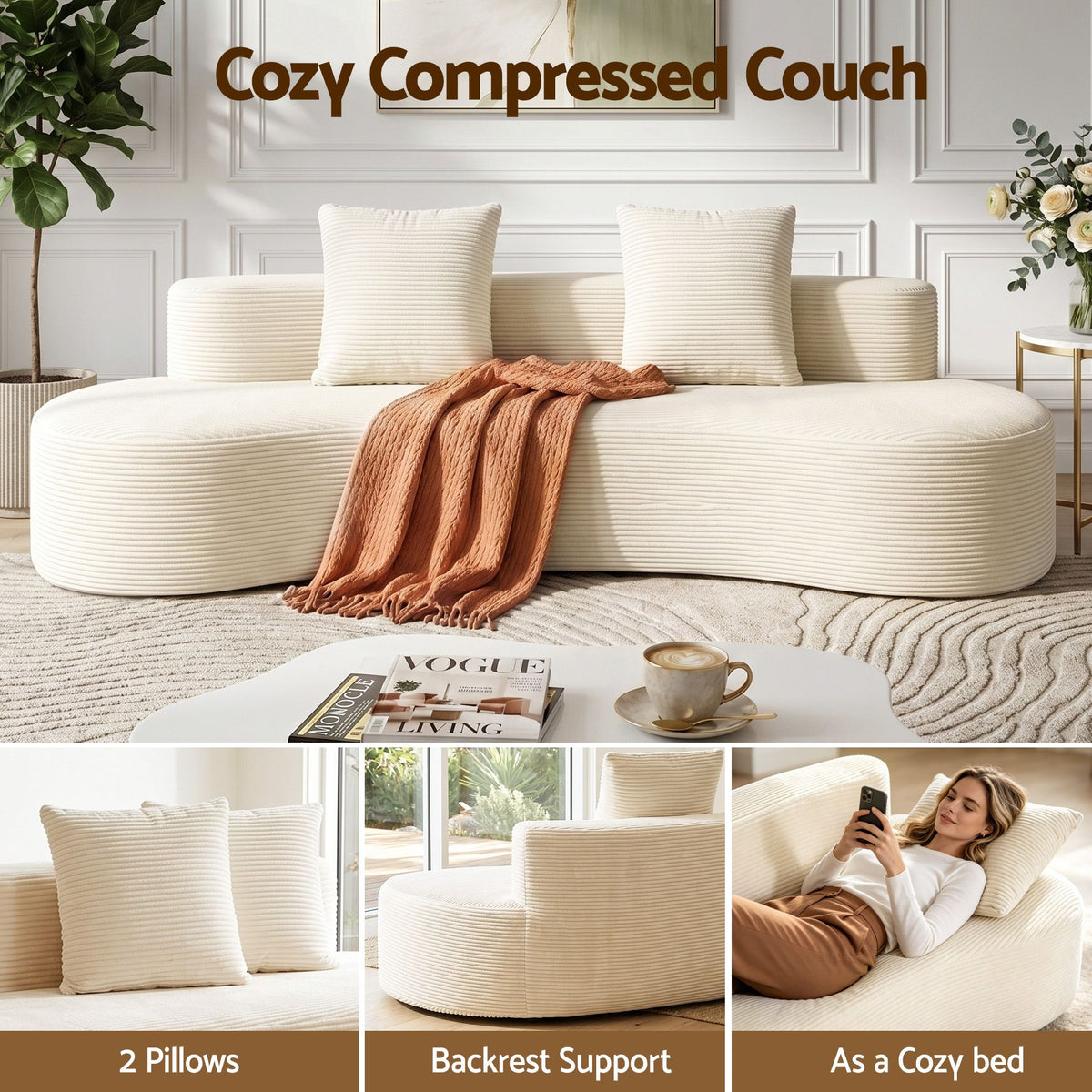 Cloud-Padded Comfort Sofa