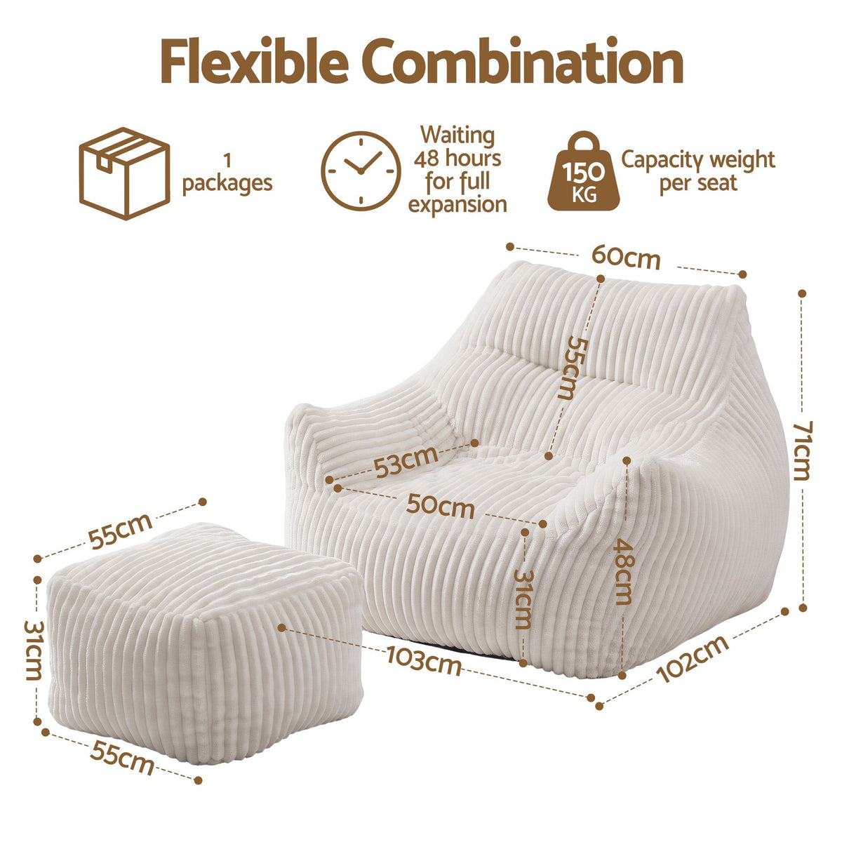 Occasional Cloud Chair with Ottoman